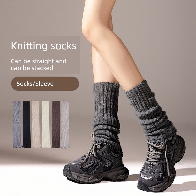 Knitted Leg Warmers Y2g Girls Bunching Socks Spring and Autumn JK Calf Socks Leg Gaurd Set Stockings Heattech Knee Pads Socks