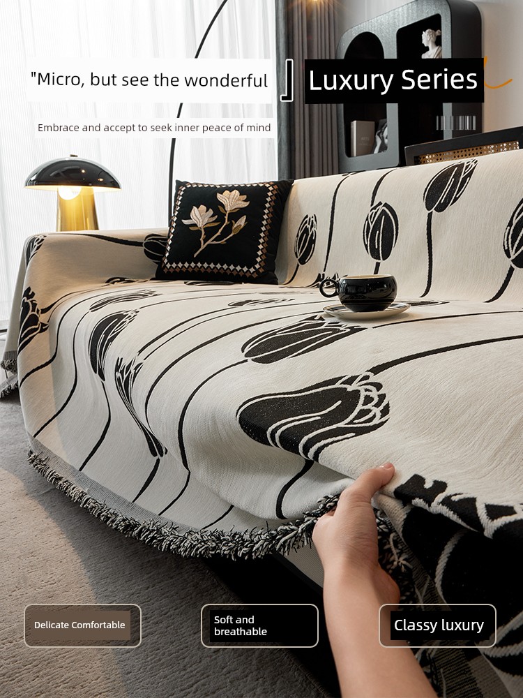Summer Sofa Cover Towel Non Slip All Year Round Neutral Sofa Cushion Accessible Luxury Fancy Sofa Towel Full Covered Chenille