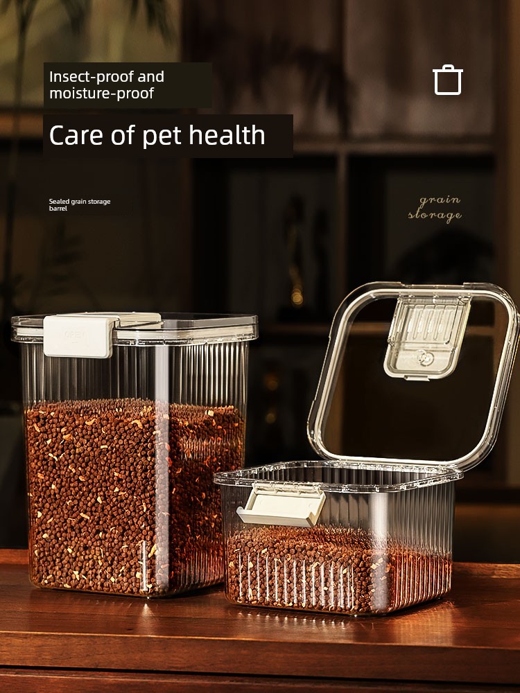 Cat Food Storage Bucket Dog Food Sealed Cans Vacuum Moisture-Proof Food Storage Bucket Pet Snack Storage Box Grain Bucket