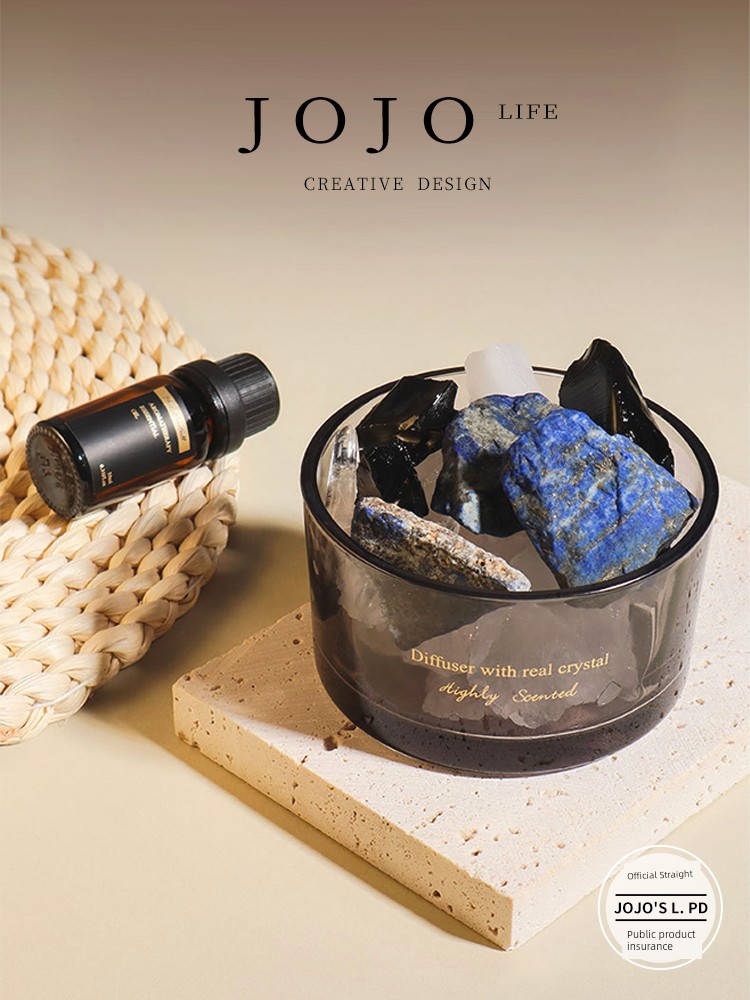 Jojo's L. Pd. Mr. Grocery. Aromatherapy Fragrant Stone Crystal Stone Reed Diffuser Essential Oil | Purple Nail