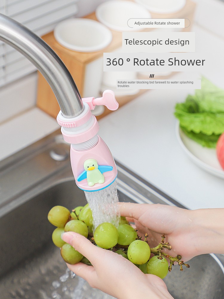 Splash-Proof Shower Water Faucet Cartoon Penguin For Home Kitchen