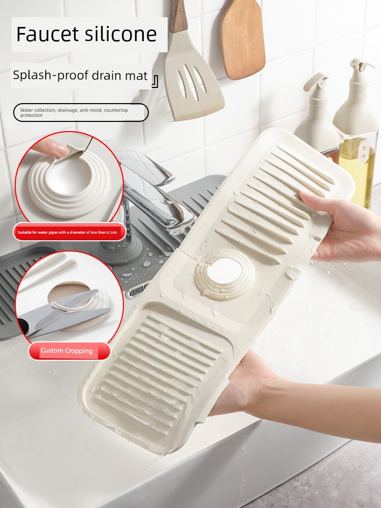 Silicone Draining Pad Kitchen Faucet Splash-Proof Water Non Slip Sink Storage Storage Pad Washstand Cup Soap Mat