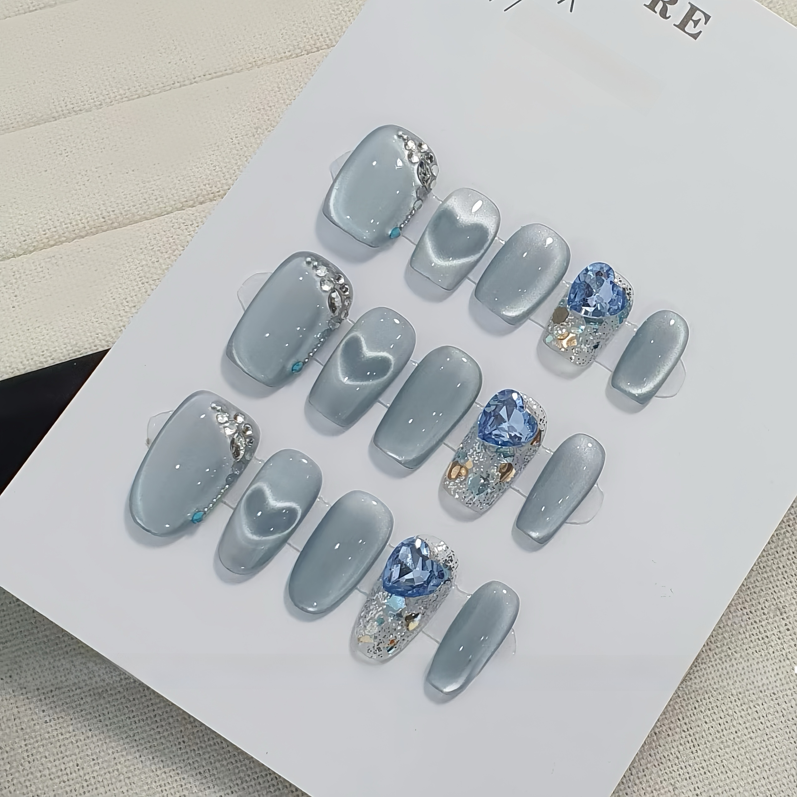 Wear Armor Love Blue Fancy Short Cat's Eye