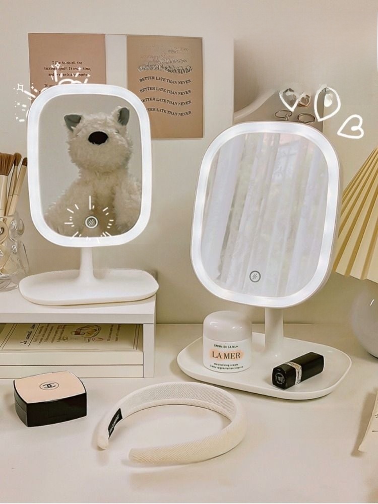 Internet Celebrity Dormitory Desktop Charging HD LED Make-up Mirror