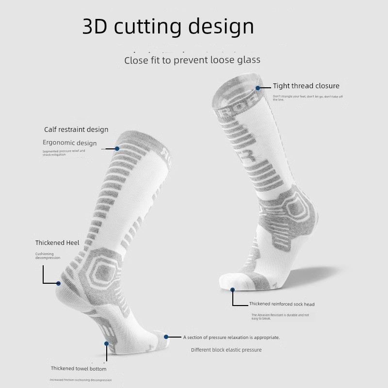 Terror Ski Socks Men's Winter Heattech Thickened Long Professional Biking Mountain Climbing Running Hiking Compression Wool Socks