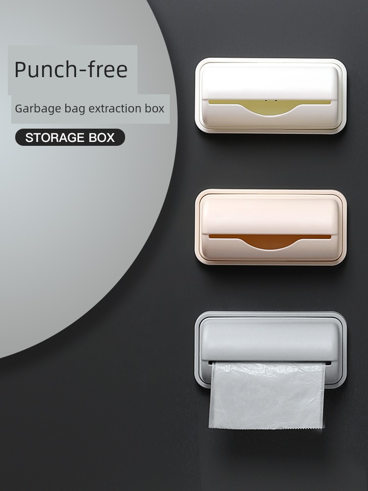 Storage Wall-Mounted Punch-Free Garbage Bag Storage Box