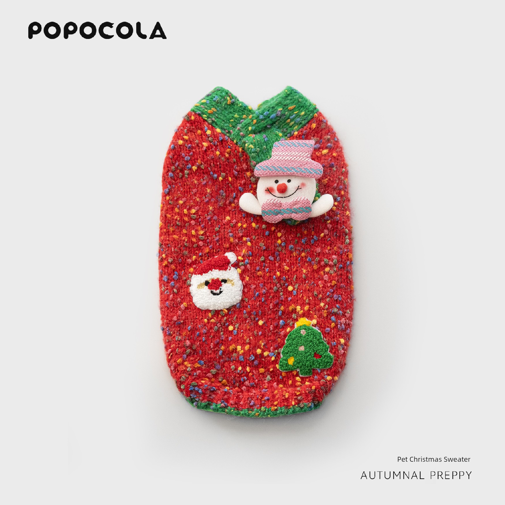 Popo Dog Christmas Sweater Winter Clothes Pet Cat Autumn and Winter Teddy Bichon Winter Schnauzer Puppy Clothes