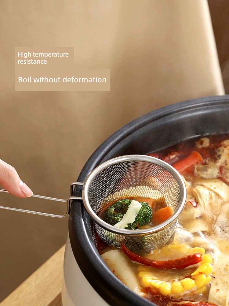 Fasola Hot Pot Slotted Ladle 304 Stainless Steel Strainer Hanging Edge For Home Kitchen Special Boiling Vegetables Cooking Noodles Strainer Spoon