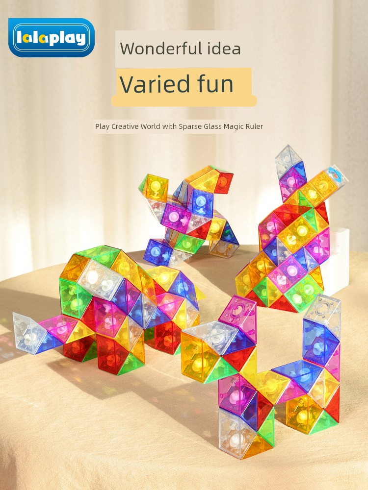 24-Section 36-Segment Rainbow Transformation Toy Set Magic Ruler