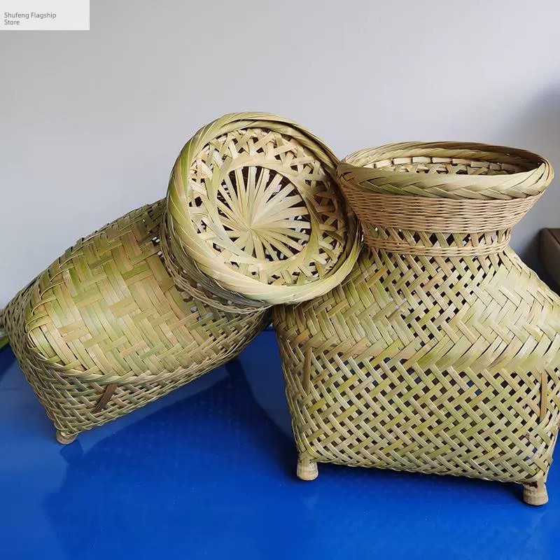 Fish Basket Guizhou Traditional Bamboo Products Three Ears Bamboo Woven Fish Basket Bamboo Basket Leaf Basket Bamboo Cage Tea Barei Large Size Hot