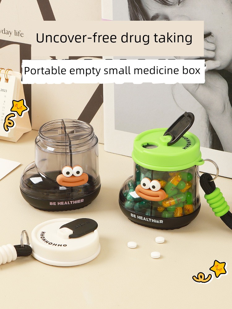Pill Box Portable Portable Mini Small Drugs Separately Packed Case Three Meals a Day Storage Box Compartment