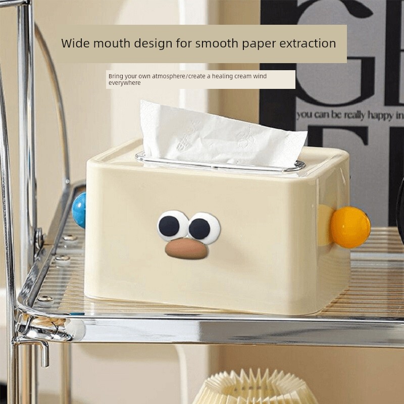 Cute Duckbill Tissue Box Desktop Storage Box For Home Storage High-Looking Living Room Coffee Table Square Paper Extraction Box