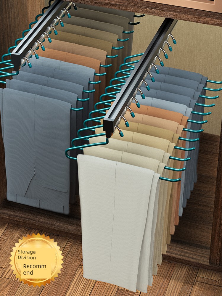 Goose-Type Pants Rack Wardrobe Built-in Hanger Household Rack Seamless Non-Slip Pants Clip Multifunctional Pants Drying Storage Artifact