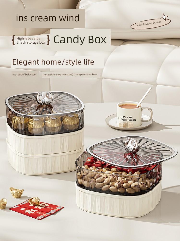 Dried Fruit Tray Living Room Home Coffee Table New Arrival Accessible Luxury High-Grade Candy Snacks Fruit Storage Box Nut Plate