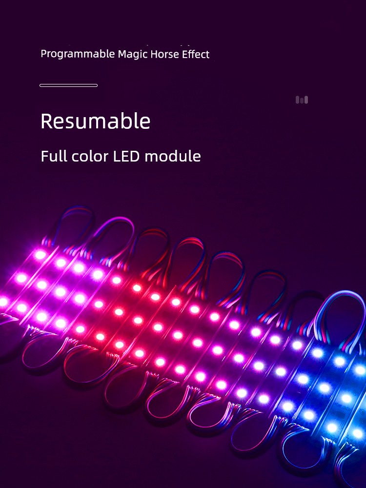 Full-Color LED Module RGB Colorful Colorful LED Luminous Characters Light Box Light Source Block Lamp Programmable 12V Light Bar Light Strip