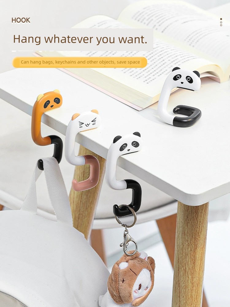 Schoolbag Hook Student Desk Desk Side Punch-Free Portable Portable Office Desk Surface Panel Pannier Bag Handy Gadget
