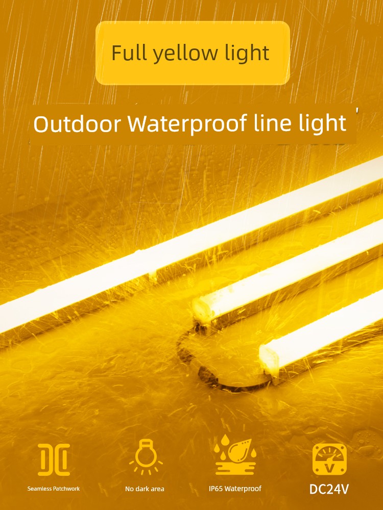 Golden Light Outdoor Waterproof Line Light 24V Advertising Door Exterior Wall Building Decoration Bench Atmosphere Yellow Lamp Tube