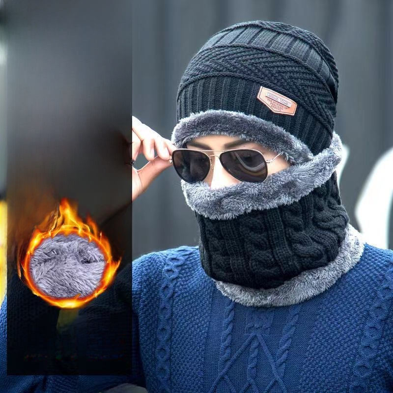 Fur Men's Thickened Cold Protection minus Winter Knitted Hat