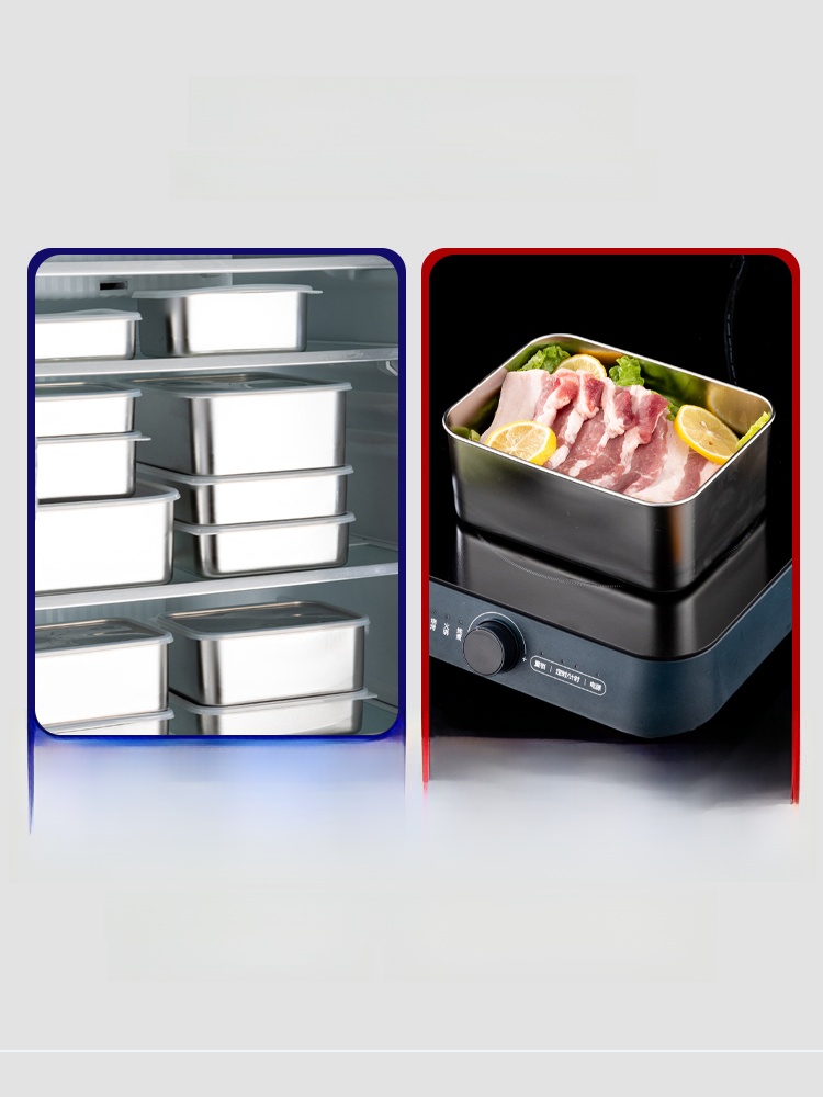 316 Crisper Stainless Steel Lunch Box Food Grade Storage Box Household Special Fruit Box Lunch Box Small Size Heating