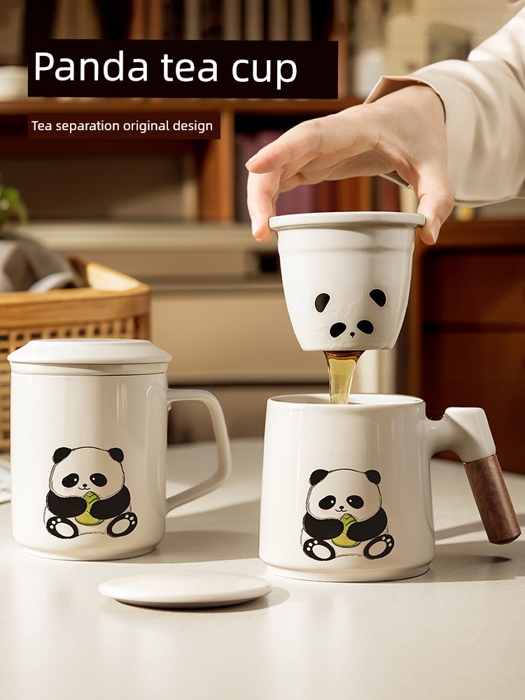 Office with Cover Lady Personal Panda Tea Cup
