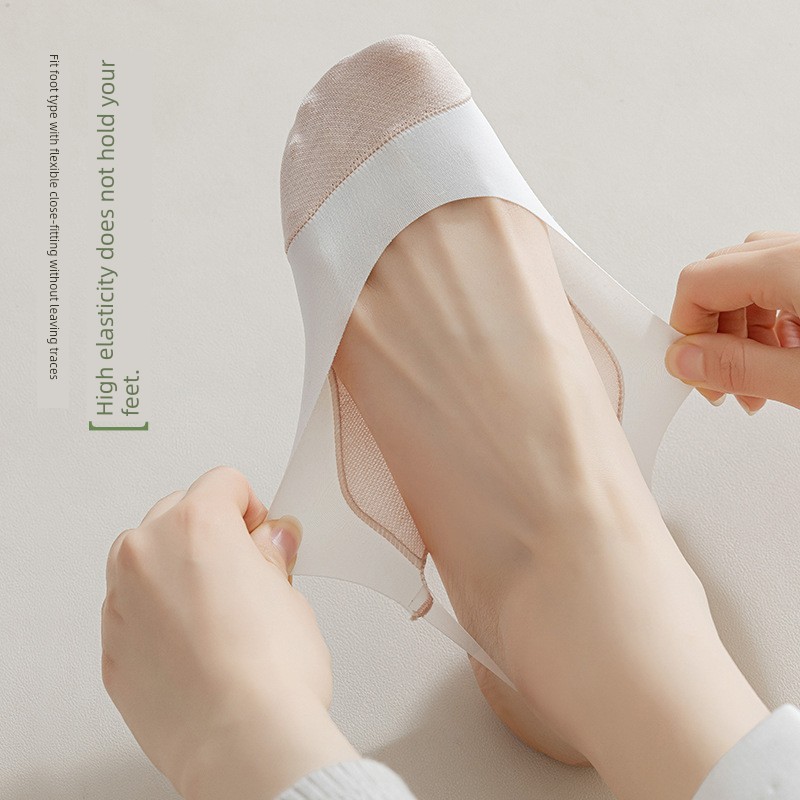 Women's Summer Thin Socks Shallow Mouth Socks Non Slip Tight High Heels Invisible Ankle Socks Leather Shoes Easiest for Match Summer Socks