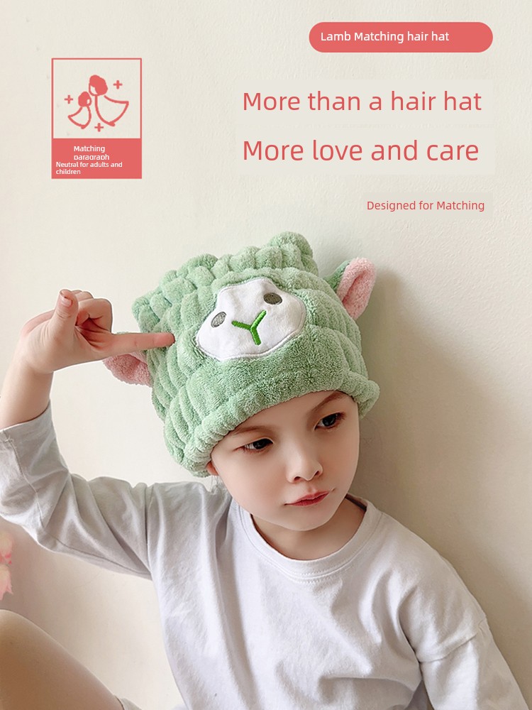 Girl Super Absorbent Shampoo Cute Thickening Hair-Drying Cap