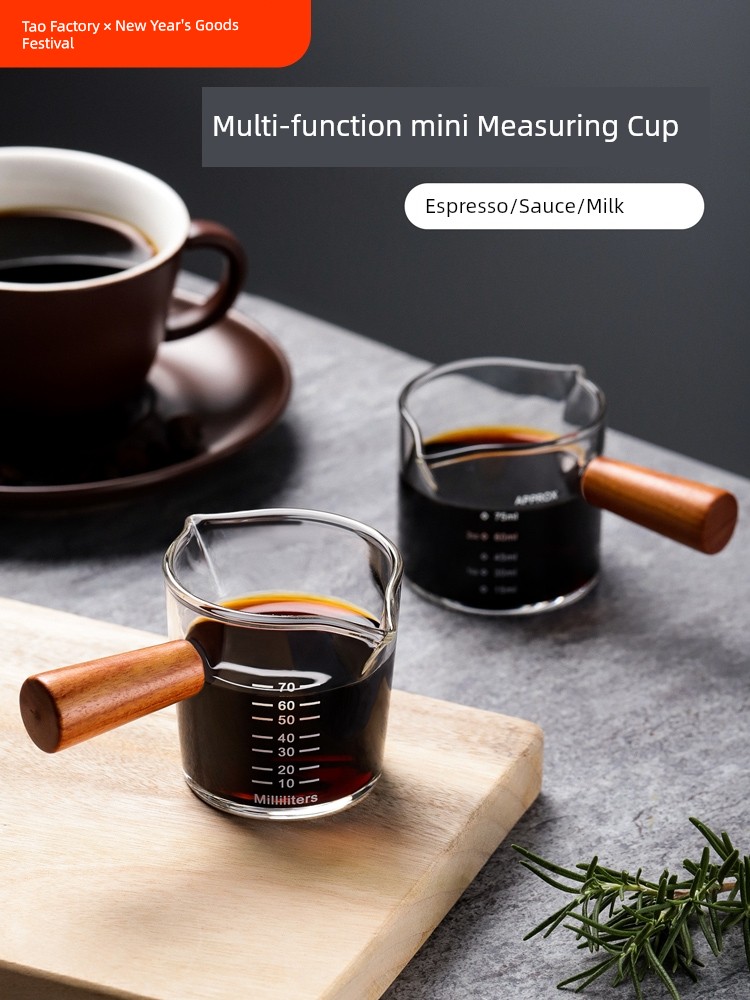 Glass Measuring Cup with Scale High Temperature Resistant Beaker Kitchen Baking Food Grade Coffee Ounce Cup Concentrated Heating Measurement