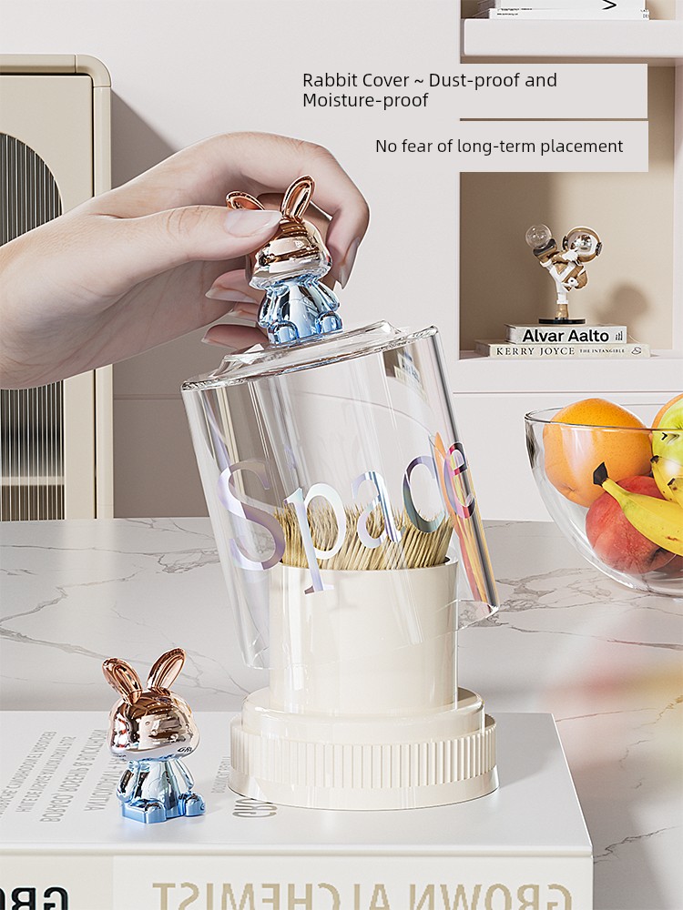 Cartoon Toothpick Box For Home High-End Cotton Swab Storage Box Convenient Internet Celebrity Accessible Luxury Good-looking Stylish Creative Dental Floss Box
