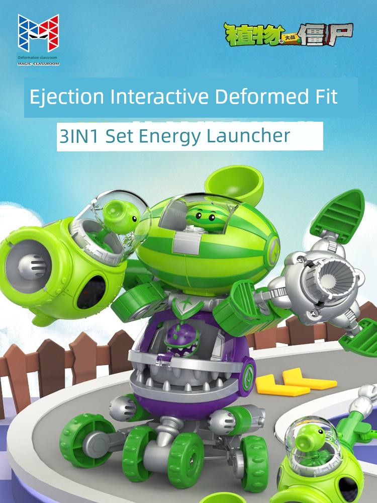 Xinlexin Authentic Plant Vs Zombie Deformation Big Mouth Flower Car Three-in-One Mecha Model Hand Toy