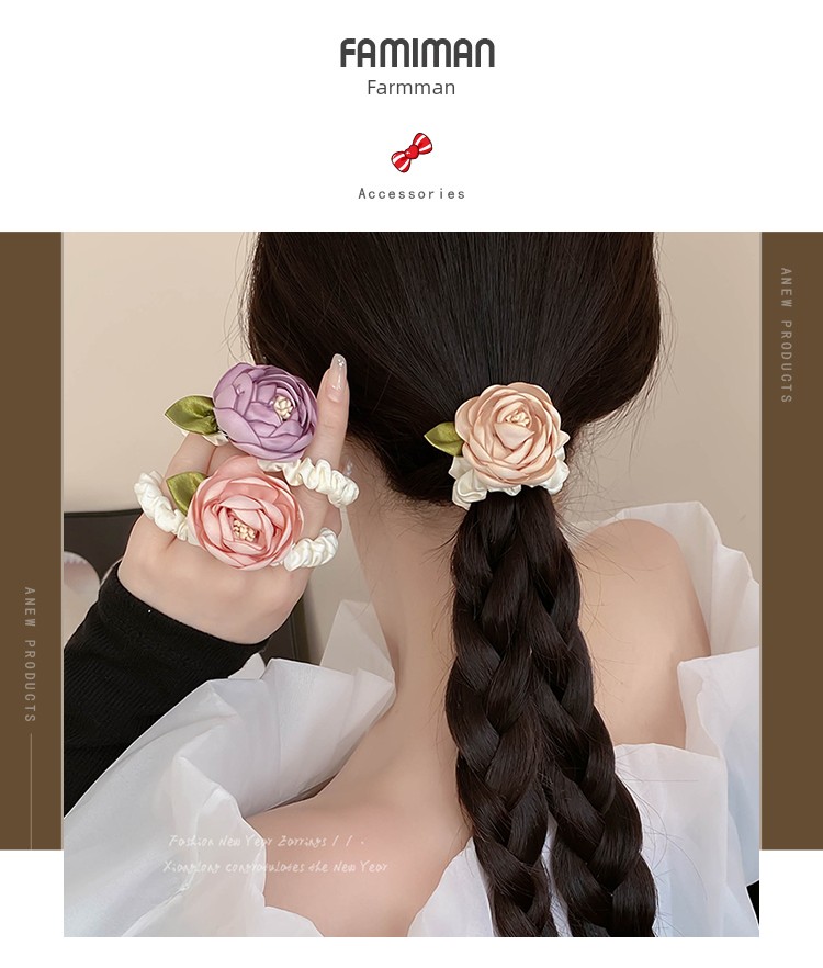 Elegant Flower Ponytail Hair Band