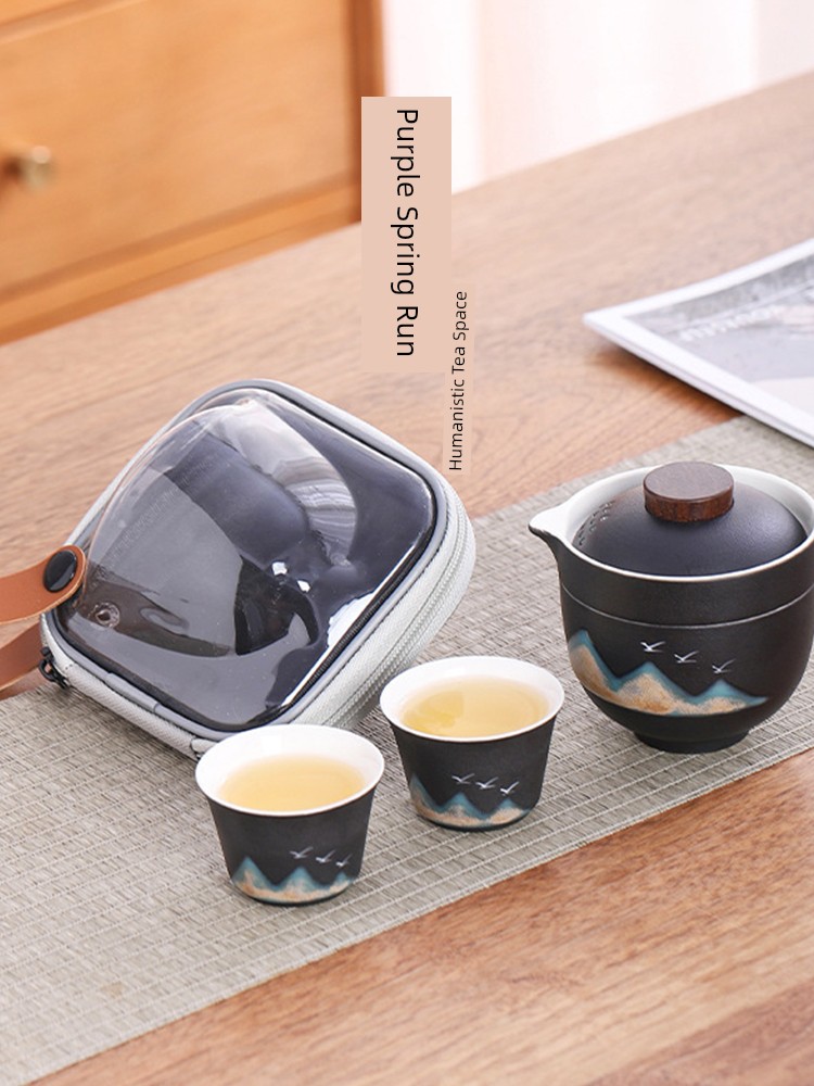 Jojo's L. Pd. Ziquan Jian. Travel Kung Fu Tea Set Quick Cup Mini Set Single Portable | Hemp