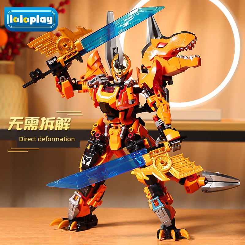 Jiaqi Dinosaur Transformable Mecha Educational Building Blocks Toy 10 Years Old Boy Assembly Model Birthday Gift 2025 New Arrival
