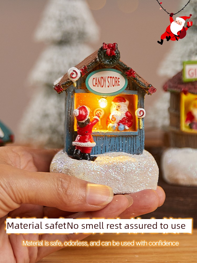 Christmas Decoration Elderly Luminous Selling Newsstand Desktop Decoration Scene Layout Shooting Props Kids Gift Creative