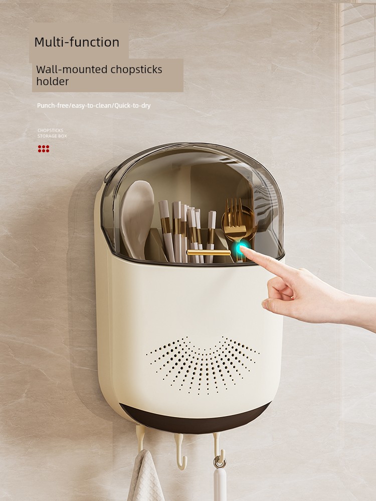 Dustproof Wall-Mounted Shelves High-End New Chopsticks Holder