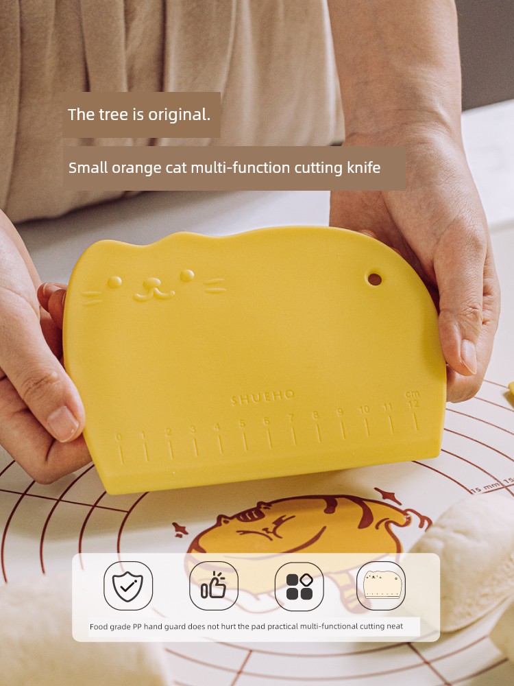 Shuke Fat Orange Dough Scraper For Home Food Grade Scraper Pasta Plastic Scraper Baking Dough Kneading Scraper Panel Tool