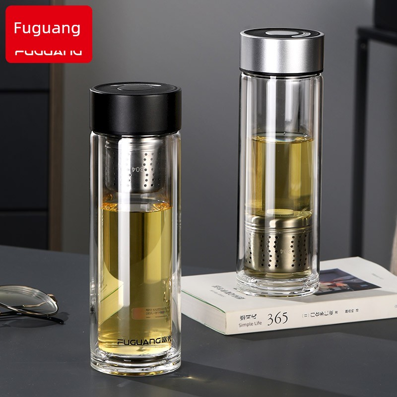 Fuguang Magnetic Elastic Double-Layer Glass Tea Separation Tea Cup Men's Special Magnetic Suction Cup Water Cup Women 2024 New