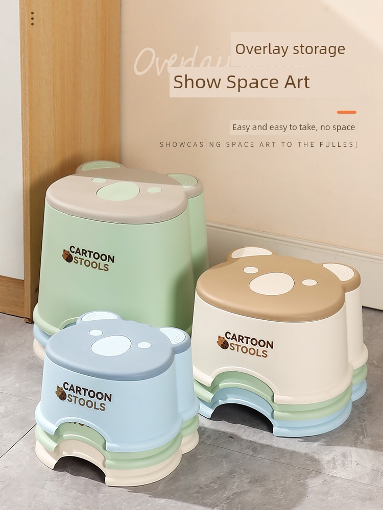 Creative Children's Plastic Chair Stool For Home Thickened Living Room Coffee Table Bench Bathroom Bath Sofa Shoes Changing Chair