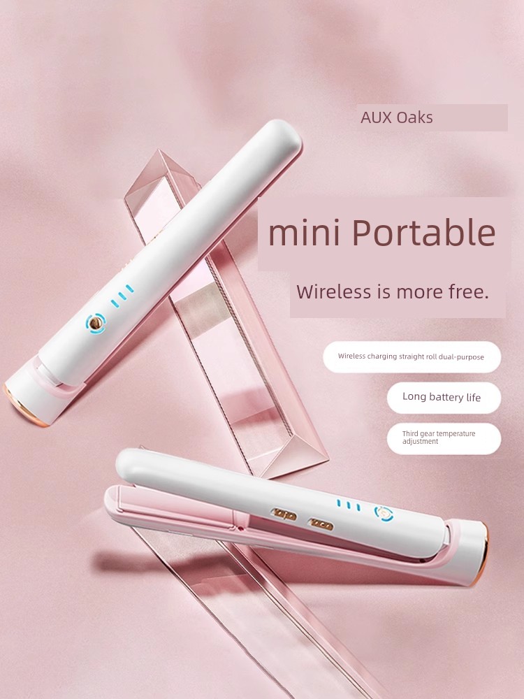 Ox Wireless Hair Straightener Portable Charger Electric Hair Straightener Hair Curler and Straightener Dual-Use Bangs Hair Curler Straightening Board Ironing Board Dormitory