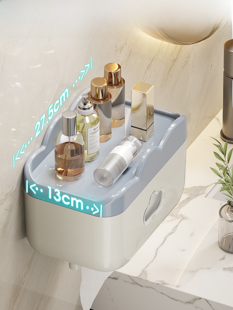 Punch-Free Storage Rack Wall-Mounted Waterproof Tissue Box