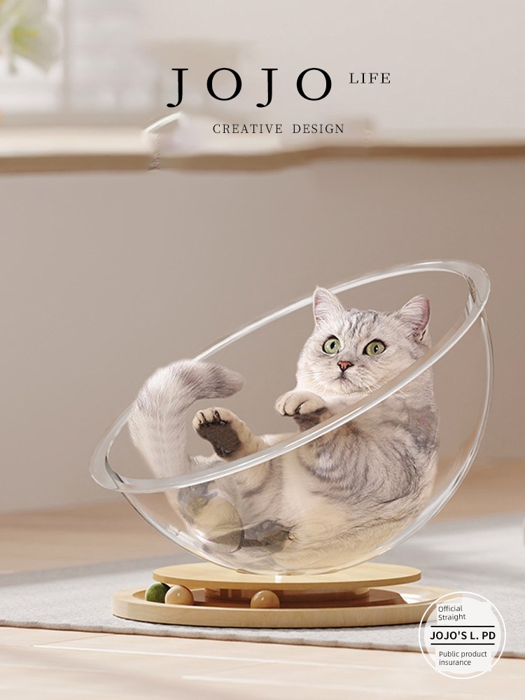 Jojo's L. Pd. Mr. Grocery. Cat Nest All Year Round Neutral Semi-Enclosed Cat Turntable Space Capsule | Qiao Jia