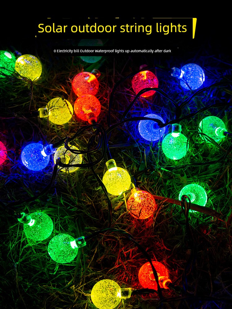 Solar Waterproof Hanging Tree Led Seven-Color Light Band Outdoor
