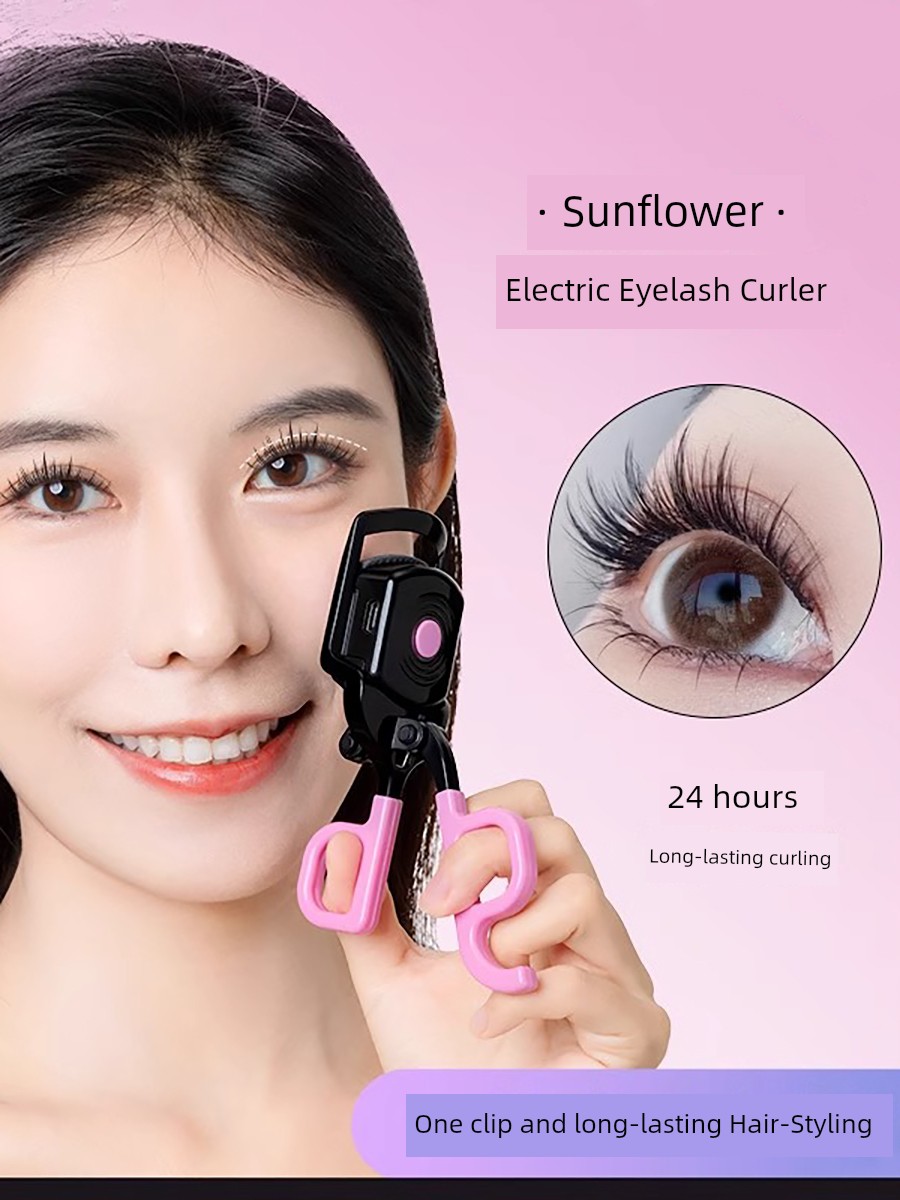 Dopamine Electric Heating Eyelash Curler Eyelash Perm Curling Machine Eyelash Perm Handy Gadget Electric Perm Heating Curling Lasting Hair-Styling Wide Angle Clip