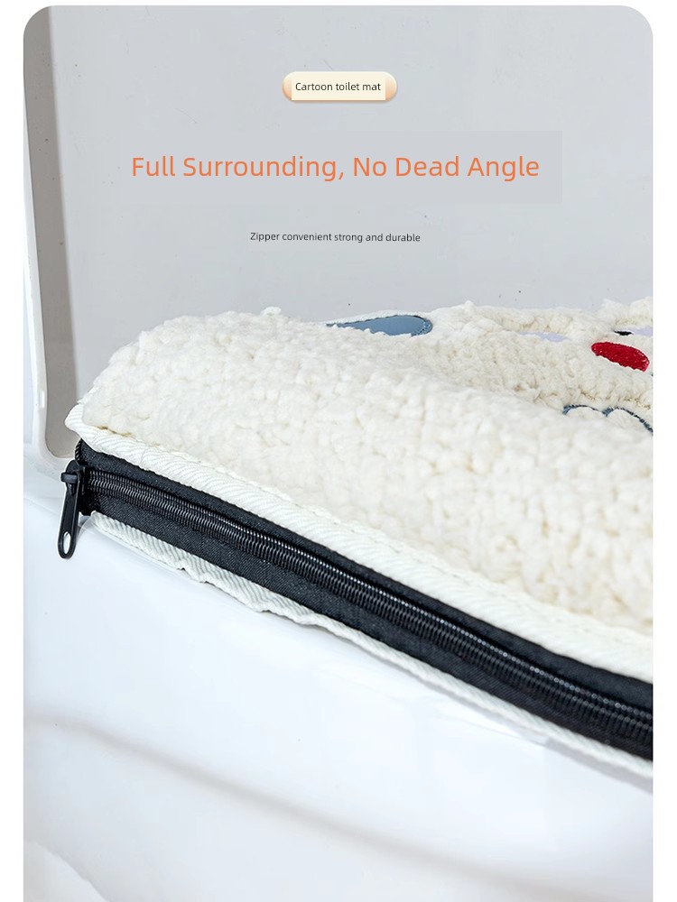 Toilet Seat All Year Round Neutral For Home Toilet Seat Cover Washer Winter Zipper Closestool Cushion Sets Waterproof Toilet Seat Cover Pad