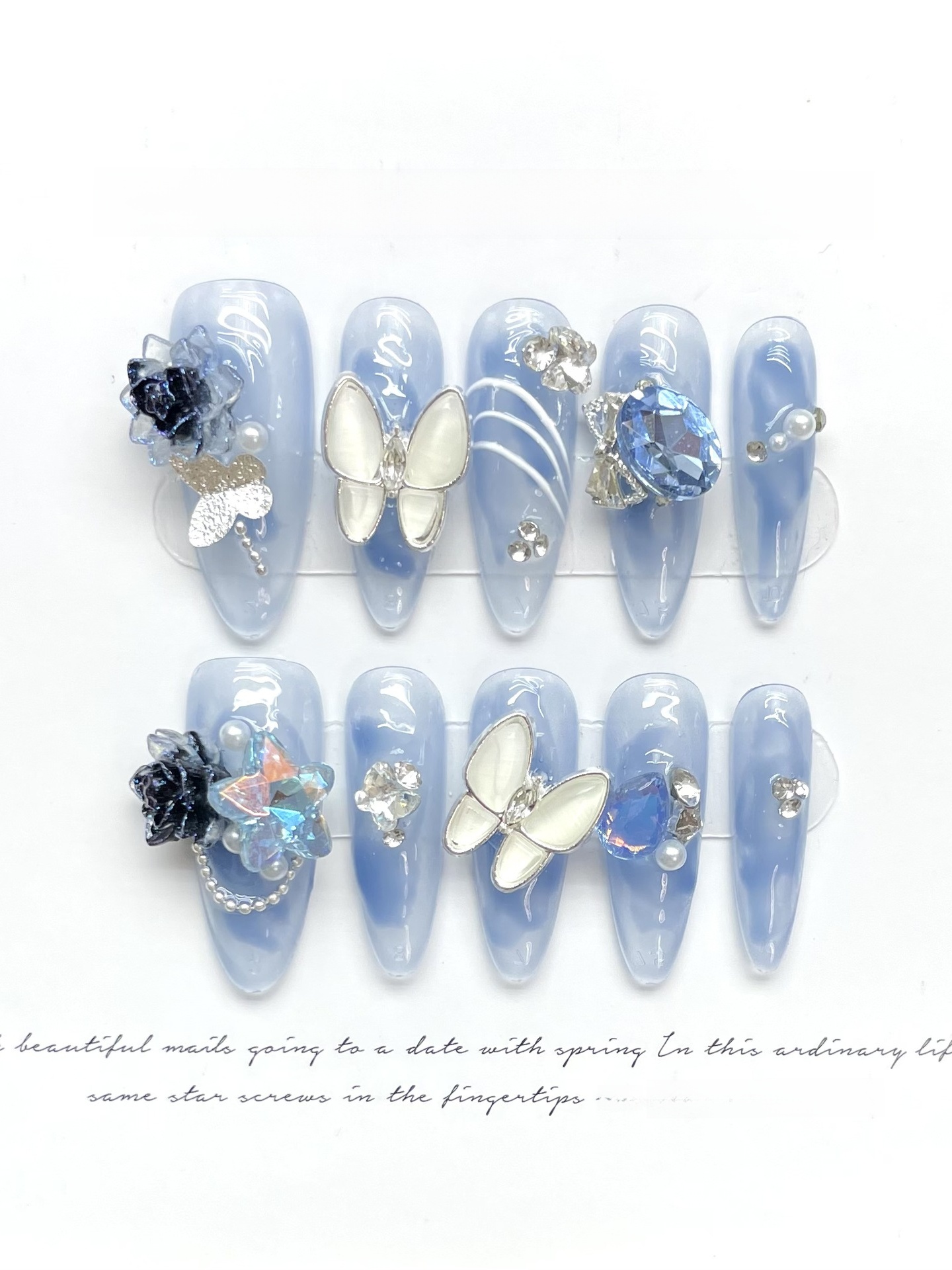 Wear Nail Beauty Butterfly Elegant Cold Feeling Rhinestone