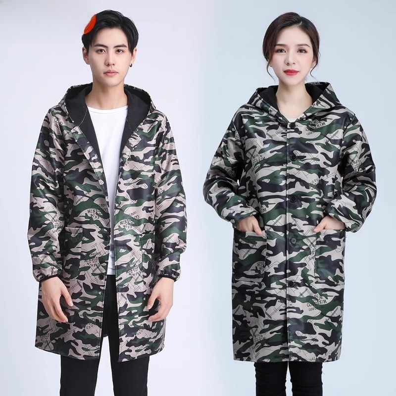 Fleece-lined Thickened Coverall Waterproof Oil-Proof Apron Overalls Winter Wear Abrasion Resistant Stain-Resistant Kitchen For Home Windproof