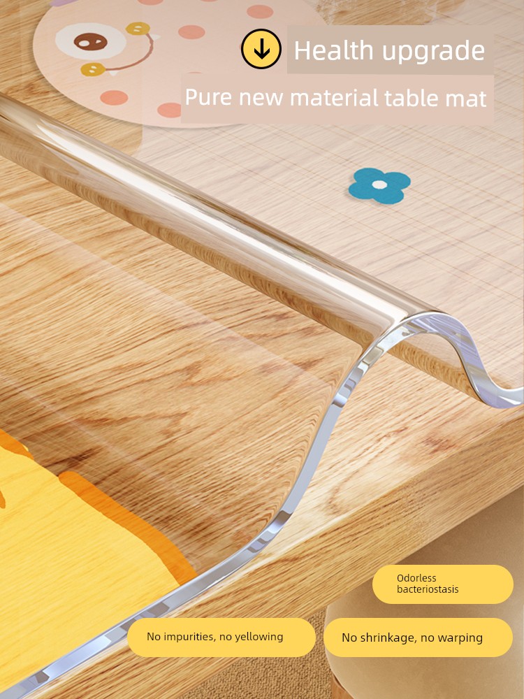 Transparent Soft Glass Table Mat Waterproof Oil-Proof Disposable Desk Student Small Tablecloth Desktop Protective Pad Oven Mitts Tea Table Cloth