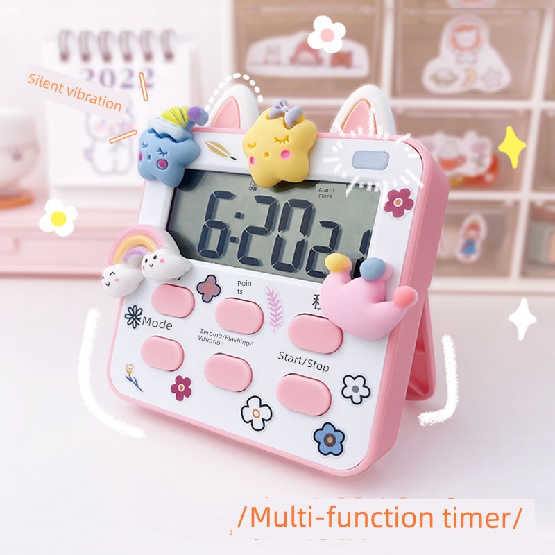 Kitchen Timer Timer Student Self-Discipline Learning Reminder Alarm Clock Dual-Use Kids Time Management Stopwatch Inverted