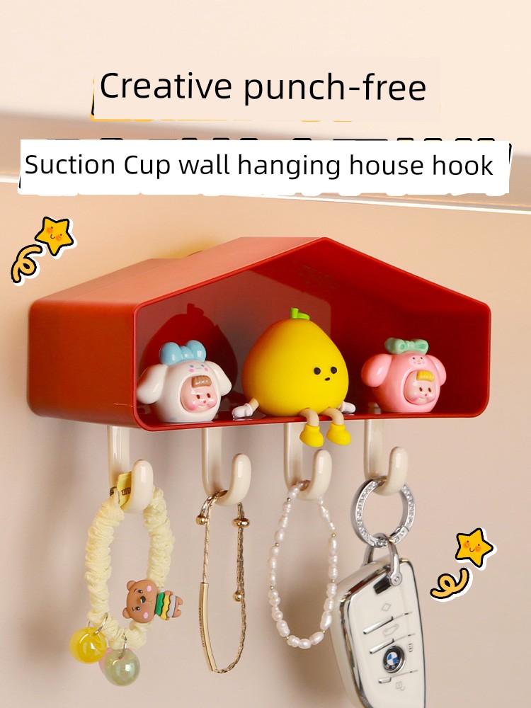 Entrance Hallway Storage Box Wall-Mounted House Sucker Hook Key Good-looking Decorative Wall Shelf
