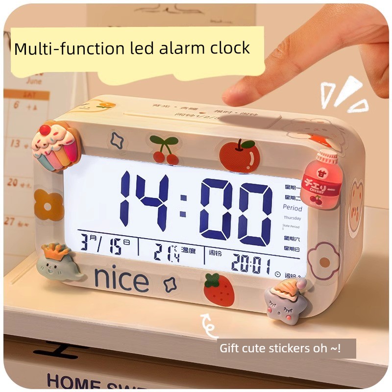 Little Alarm Clock Student Only Smart Digital Clock Desktop Digital 2024 New Arrival Kids Boys and Girls Get up Handy Gadget