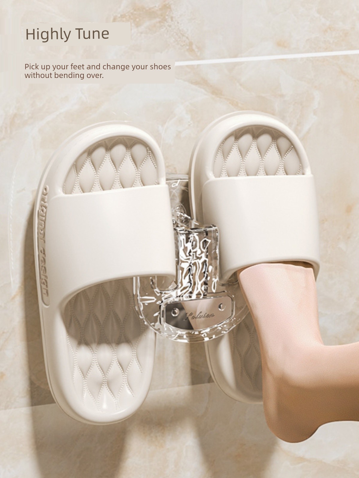 Suction Cup Slippers Rack Bathroom Punch-Free Bathroom Wall-Mounted Slipper Rack Wall Space Utilization Fantastic Hook